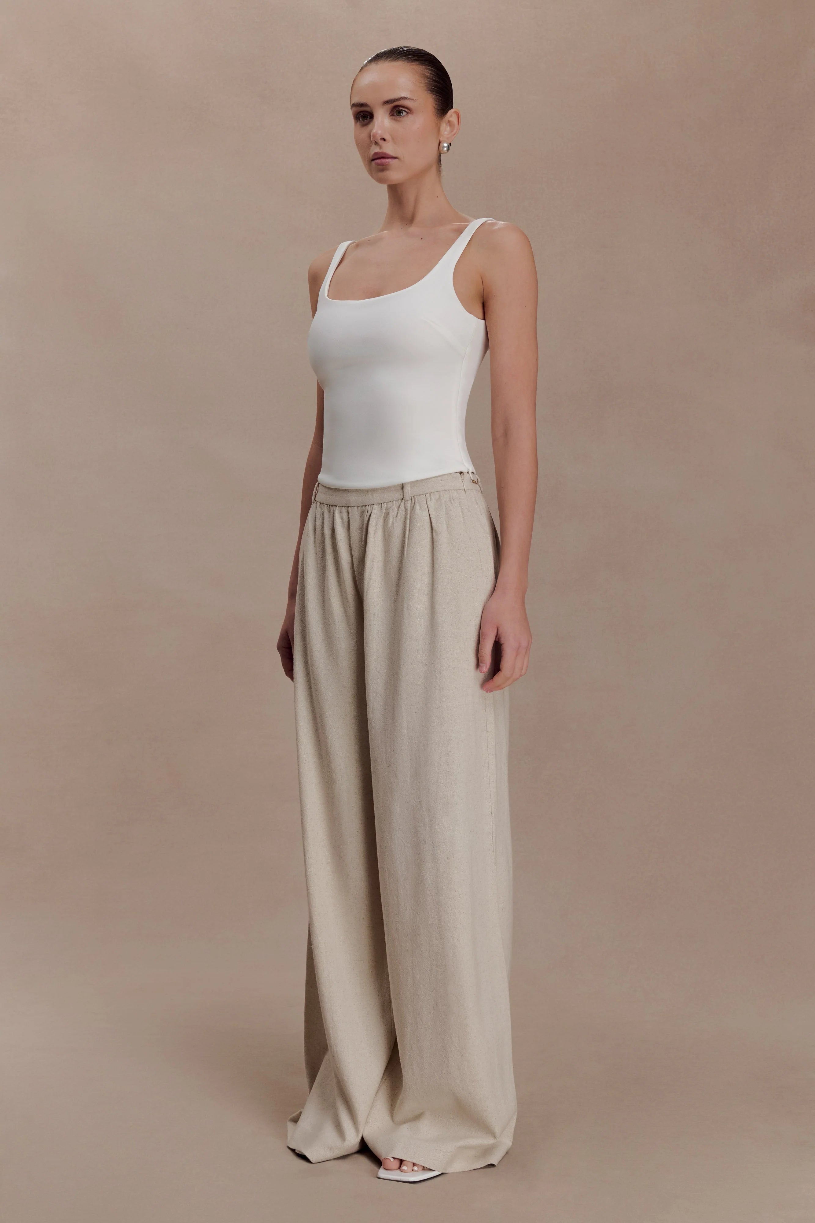 Gabby Straight Leg Linen Pants Natural