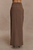 Cassie Column Maxi Skirt Cacao Brown