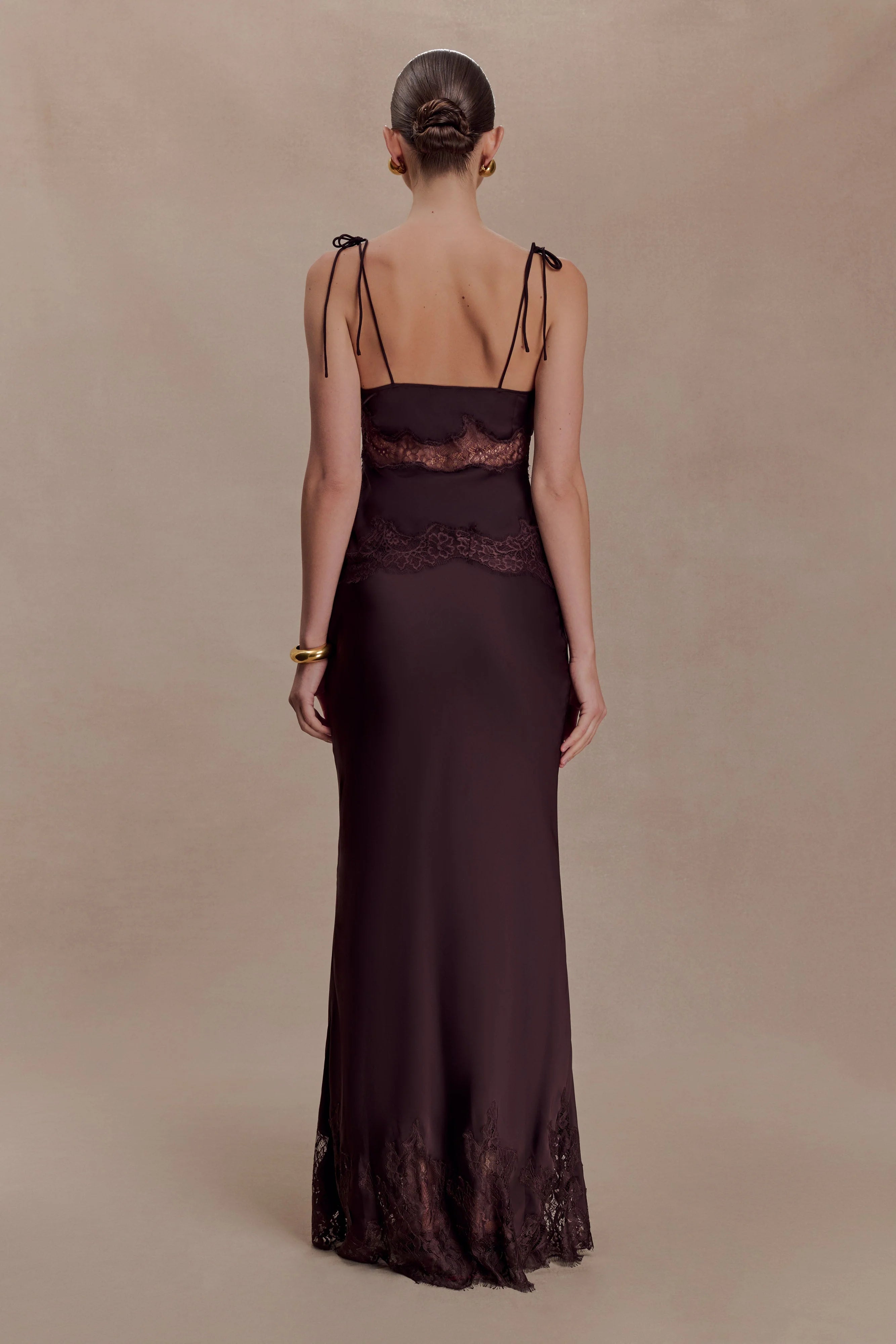 Nina Satin And Lace Camisole Chocolate