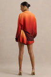 Gold Coast Ombre Satin Shorts with Draw String Detail