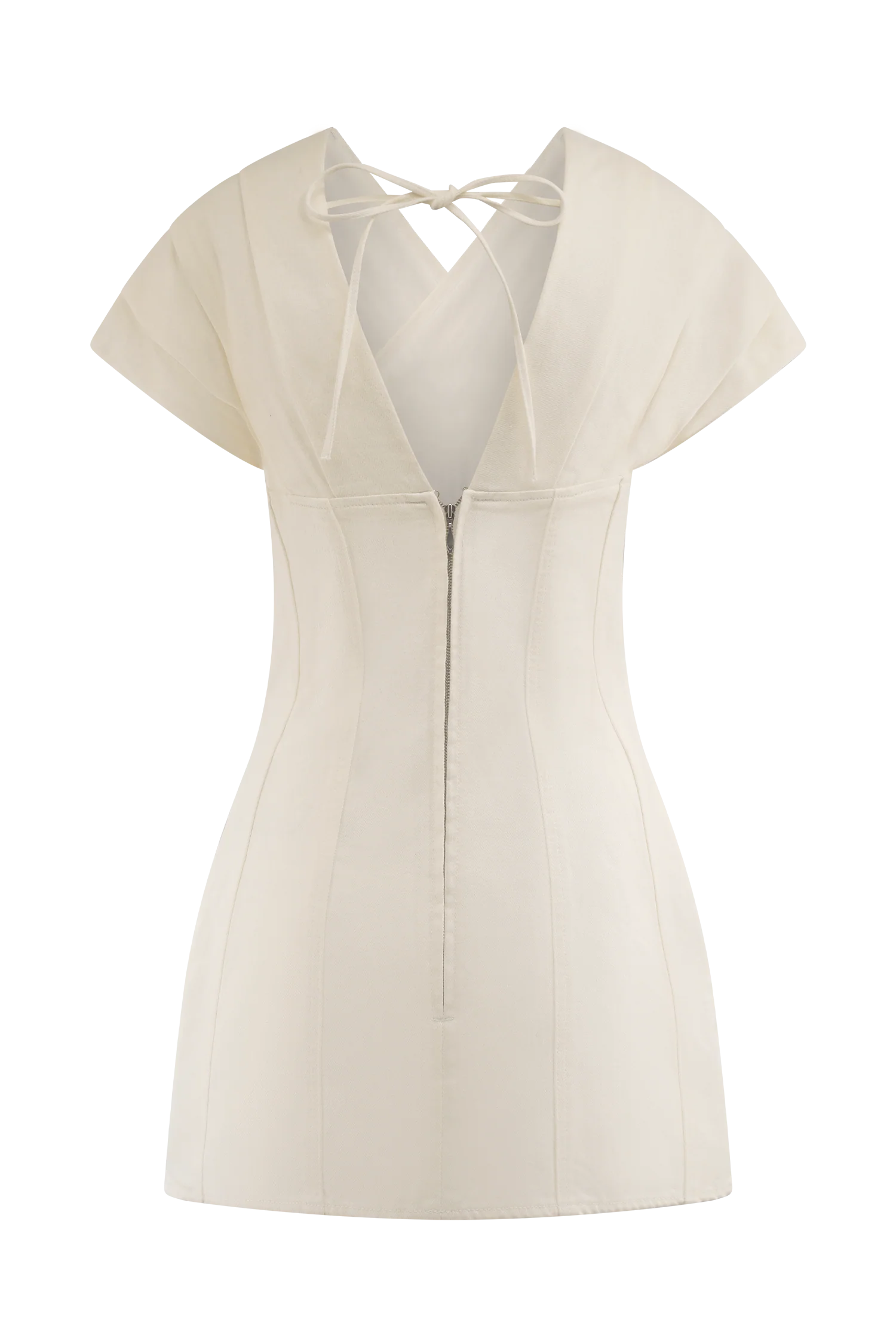 Pascale Off Shoulder Denim Mini Dress White