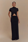 Eris Scuba Jersey Maxi Skirt Black