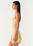 Spiced Sunset Mini Dress Baby Yellow