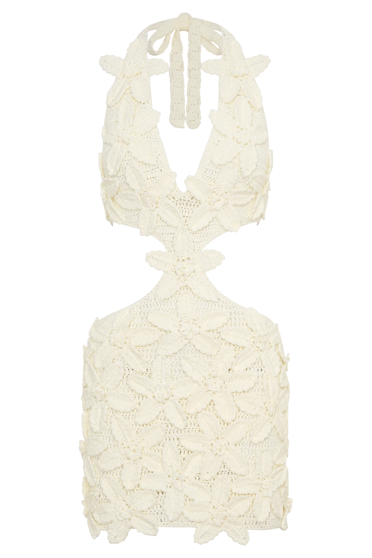 Jaylene Floral Crochet Mini Dress White