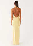 Fiesta Halter Maxi Dress Sunny Yellow