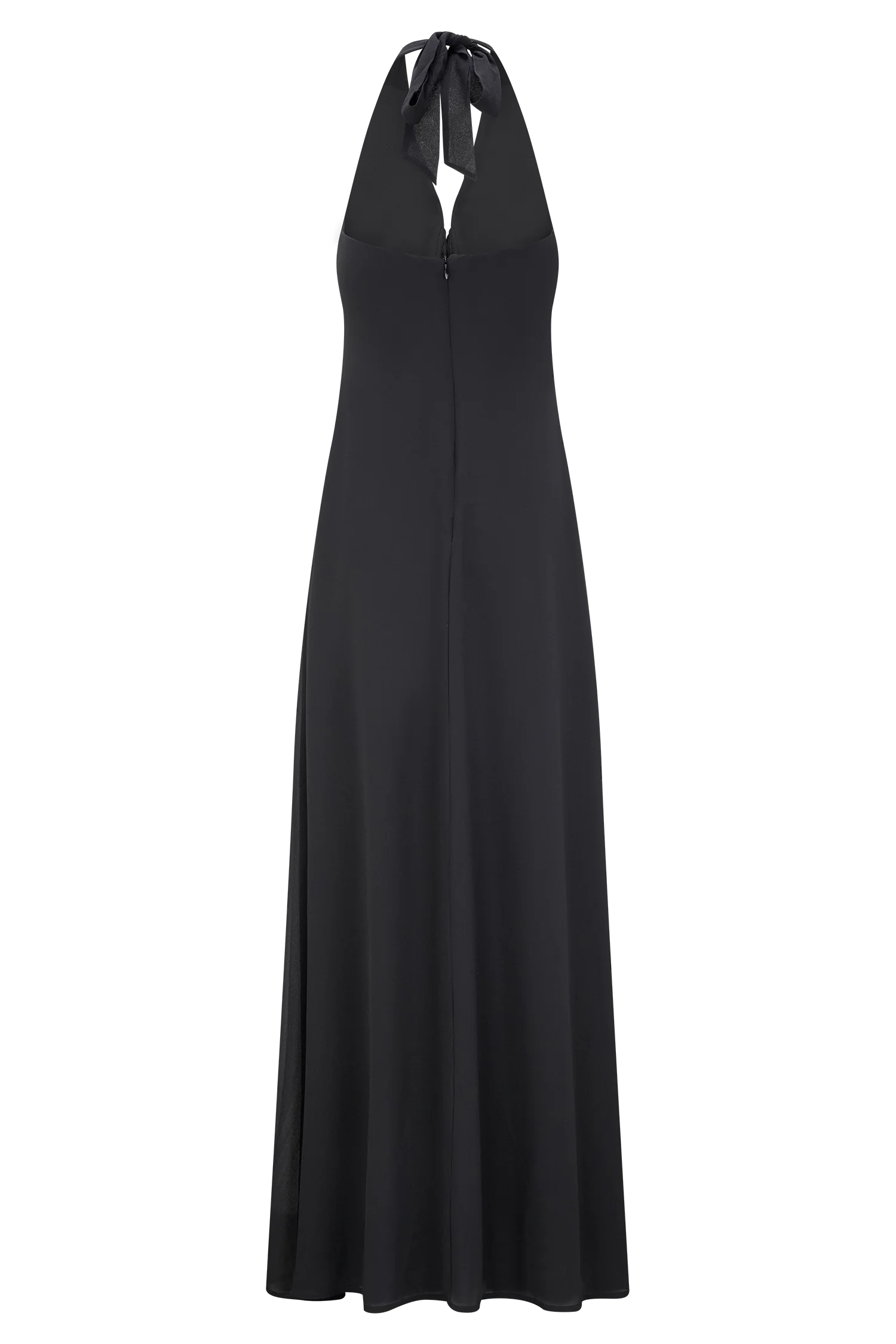 Malakhai Chiffon Halter Maxi Dress Black