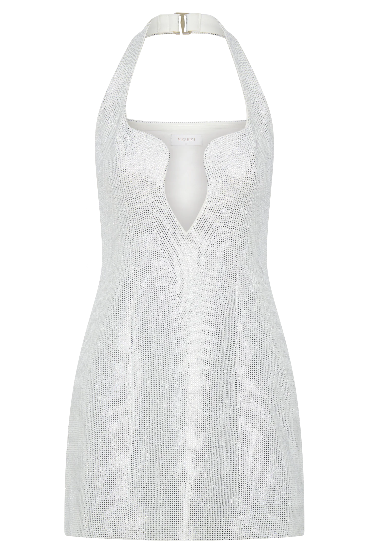Raina Diamante Halter Mini Dress White