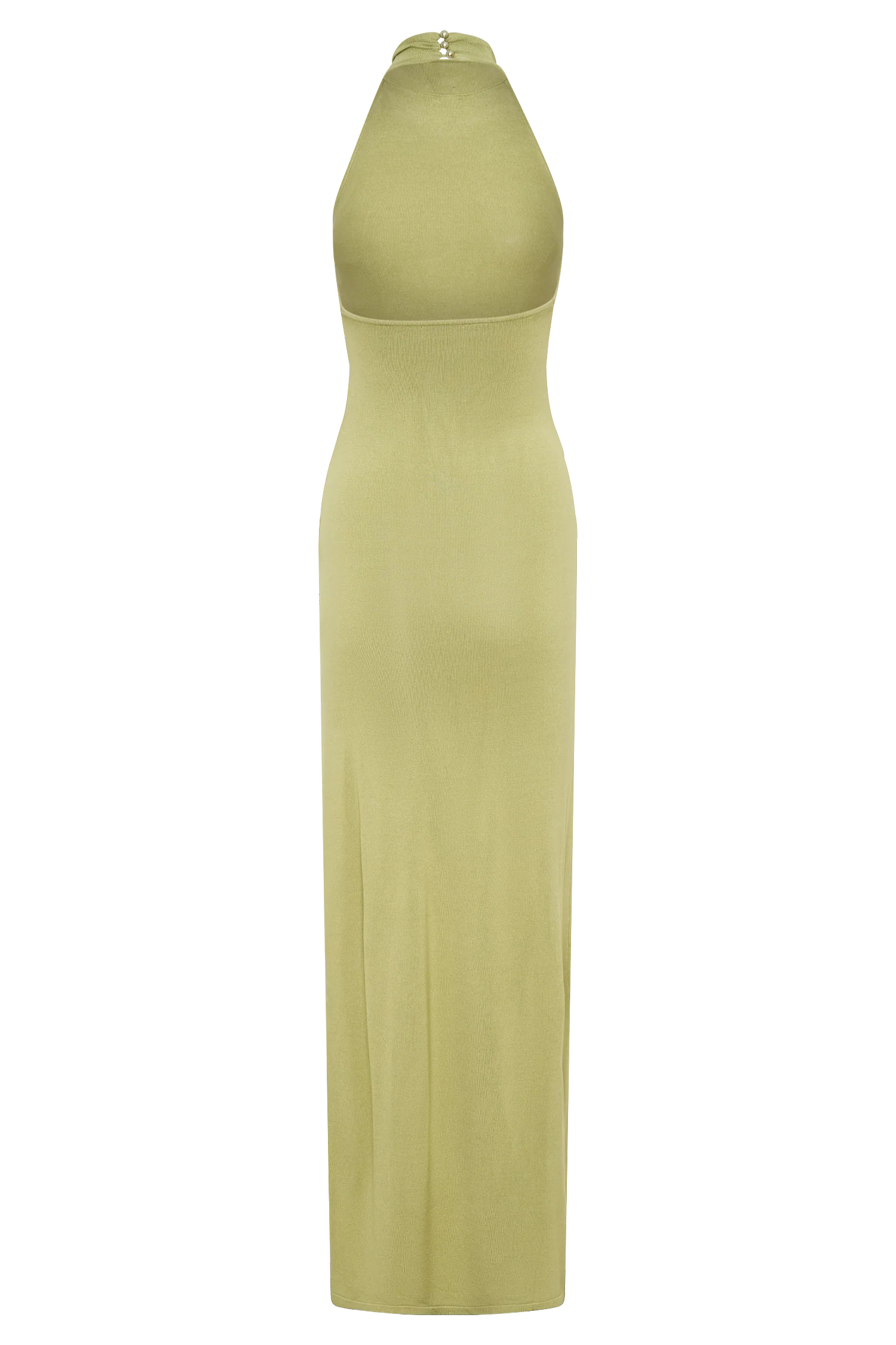 Cindylou Halter Knit Maxi Dress Light Olive