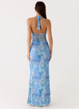 Last Sequence Maxi Dress Aqua Paisley
