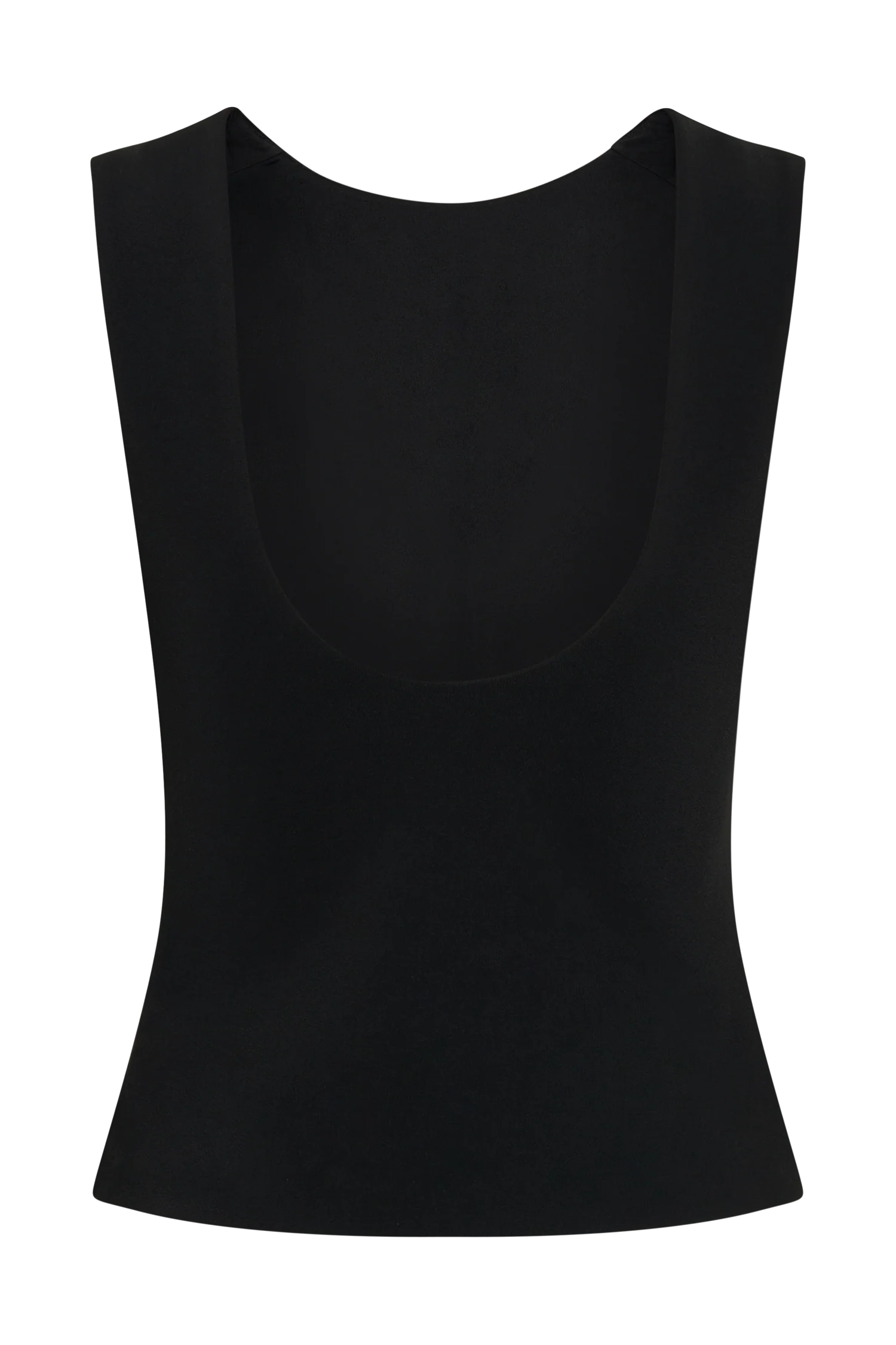 Kyra Open Back Scuba Crepe Top Black