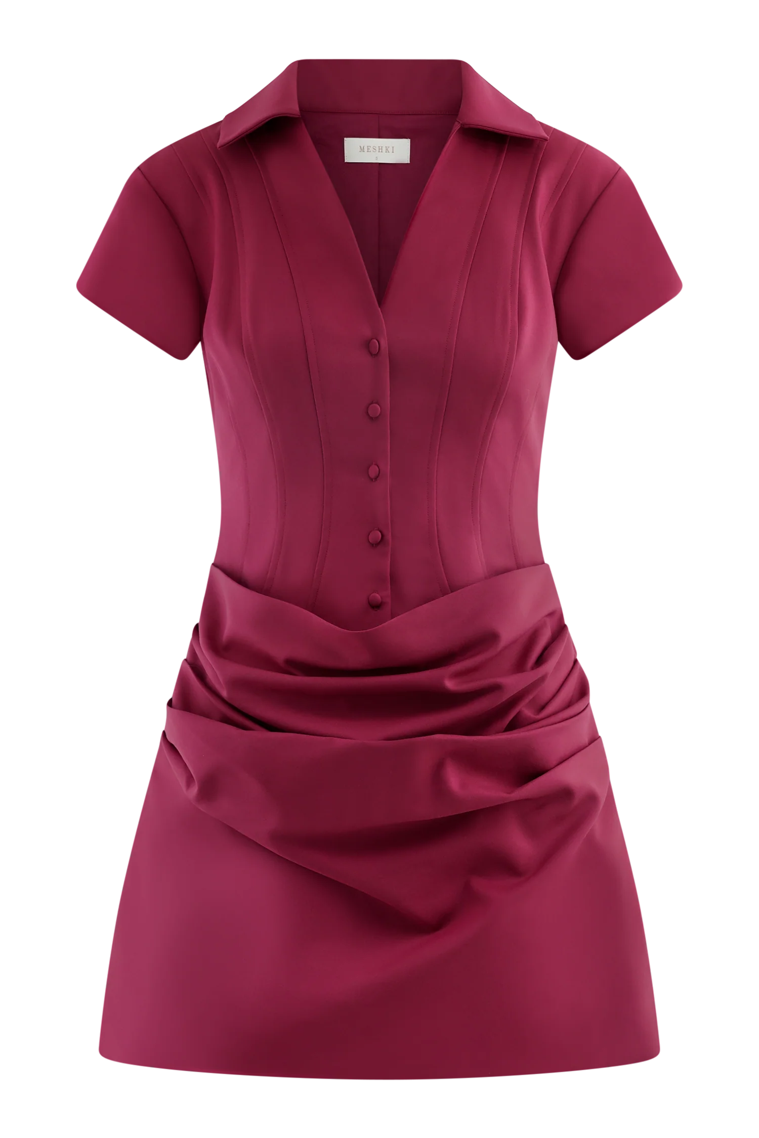Tarryn Collared Cotton Mini Dress Dragonfruit