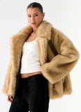 Milika Faux Fur Coat Beige