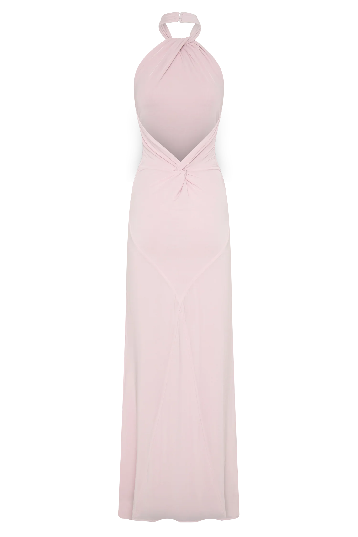 Elyna Slinky Halter Maxi Dress Pale Pink