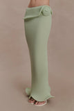 Samira Knit Wired Maxi Skirt Pastel Green