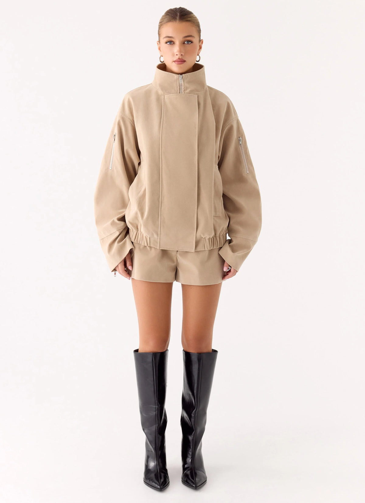 Marlow Faux Suede Jacket Cream