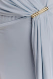 Veda Slinky Halter Maxi Dress Pale Blue