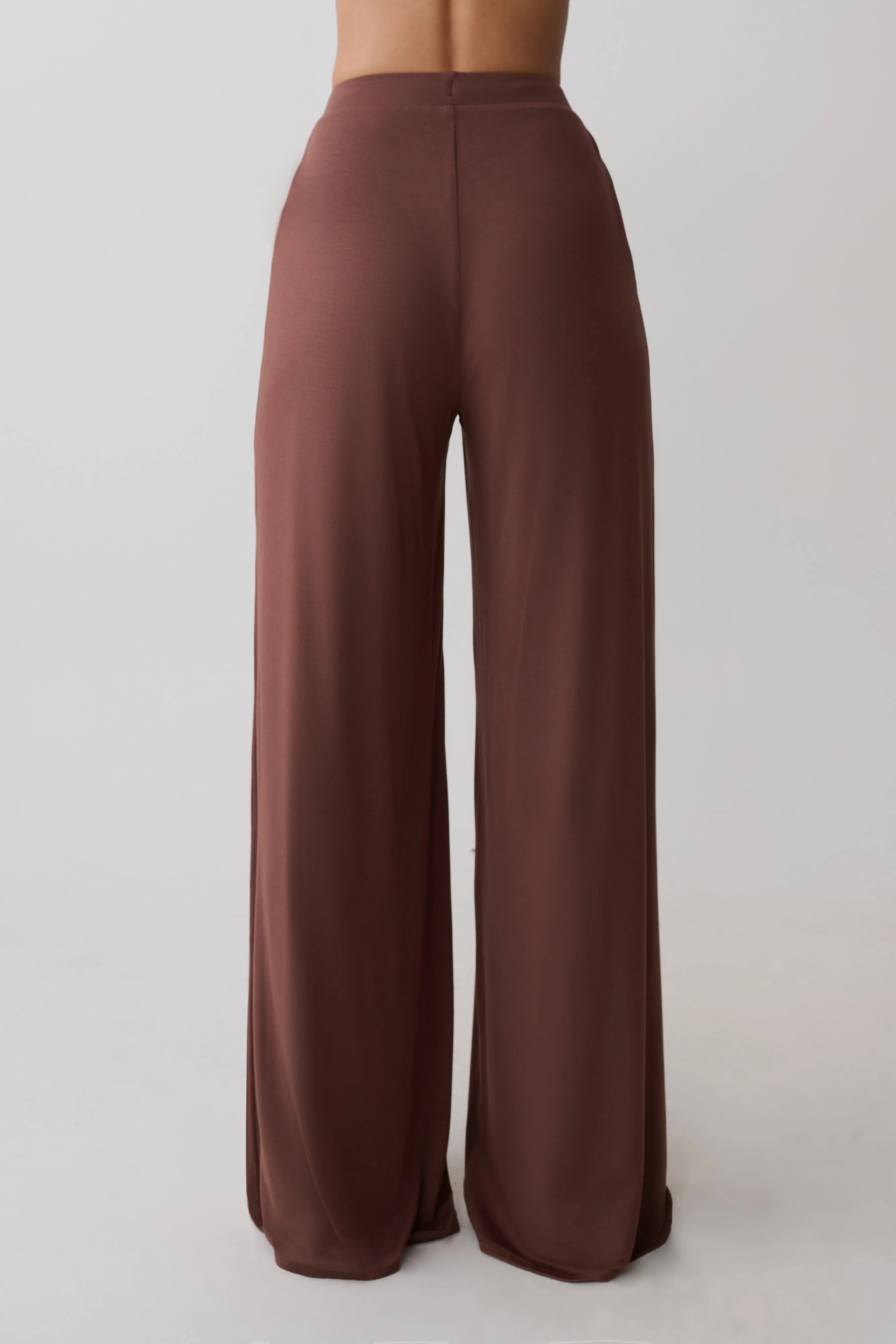 Dewi Wide Leg Modal Pants Chocolate