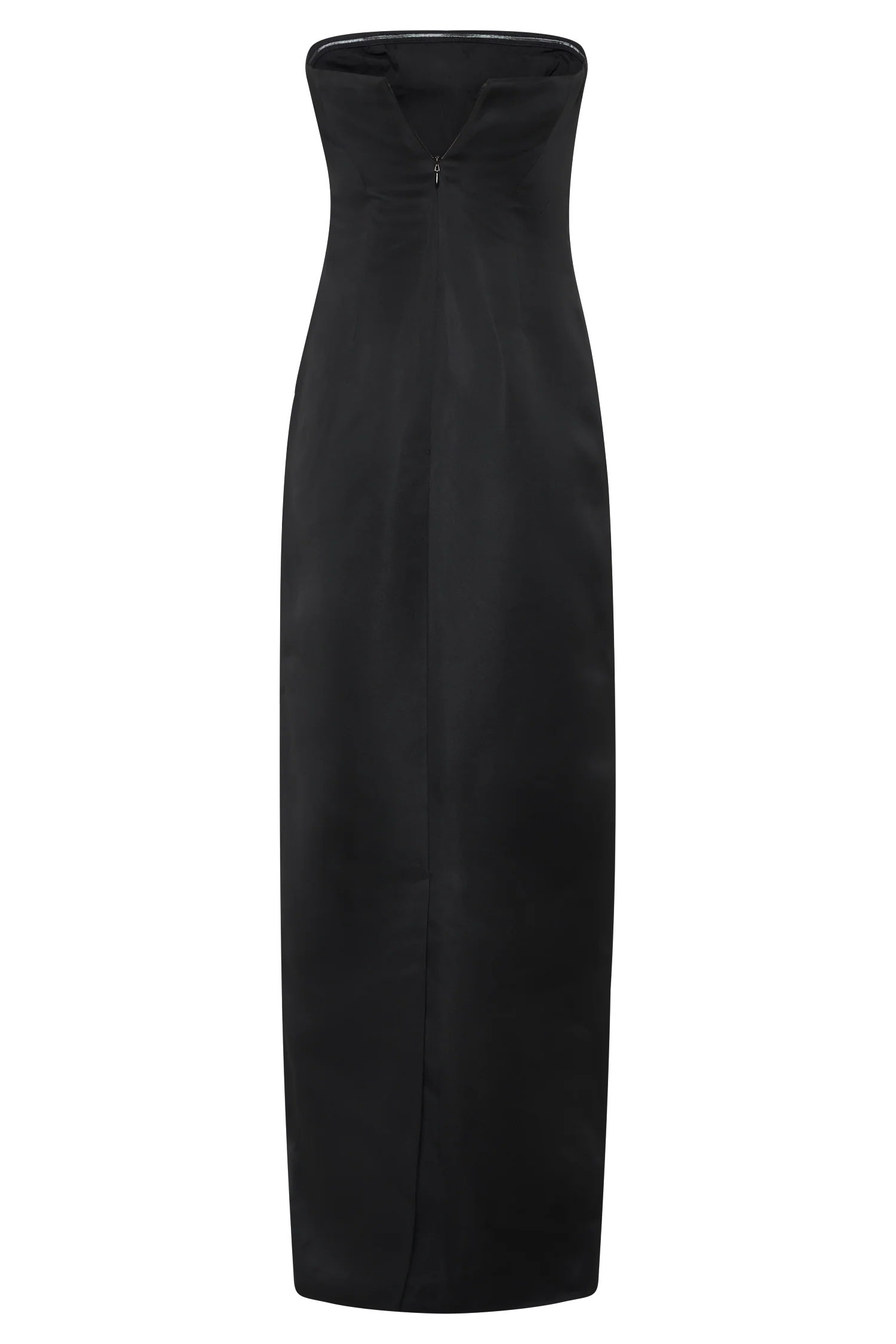 Cyrill Strapless Satin Structured Maxi Dress Black