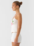 Garrix Bead Cami Top Ivory Reef
