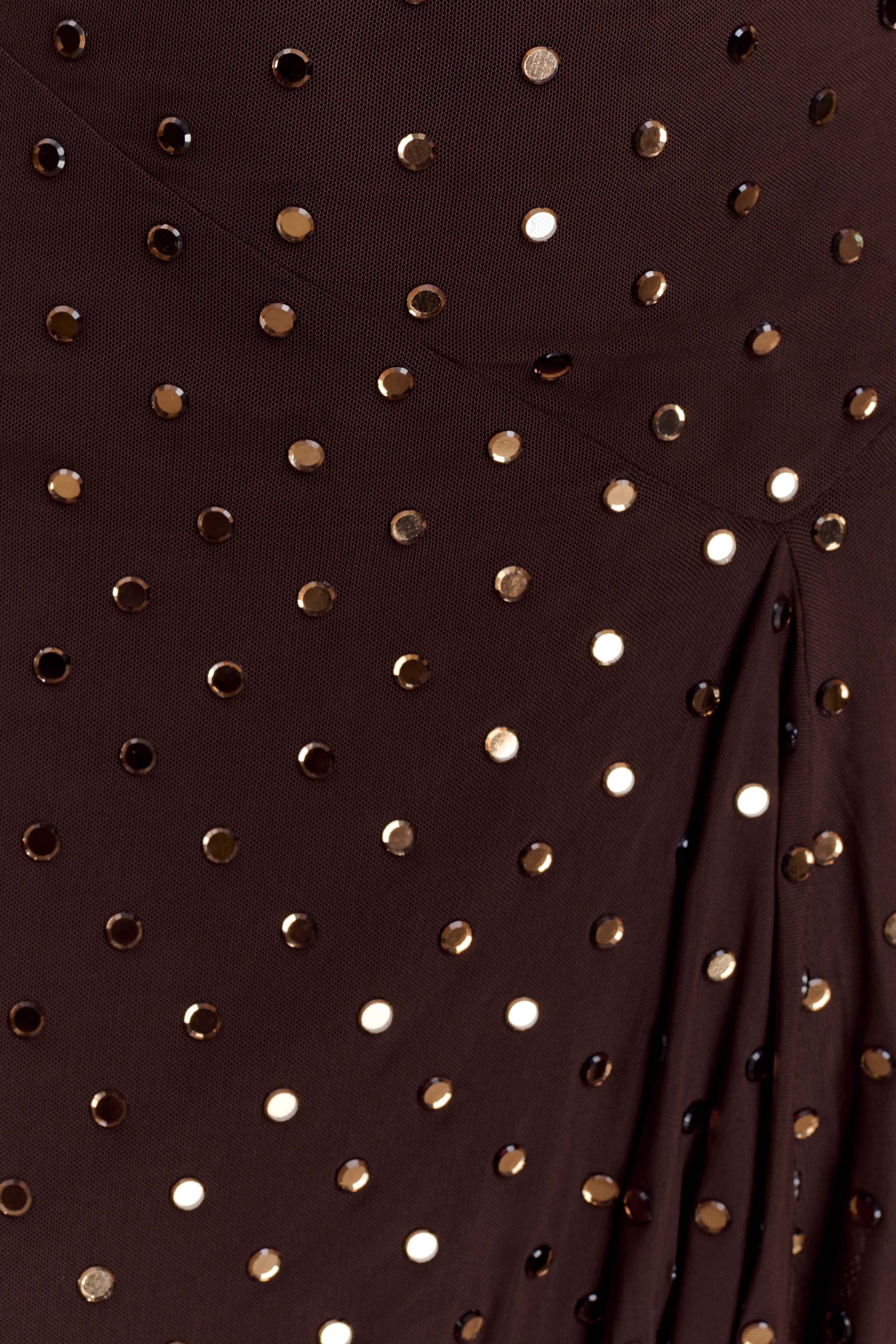 Zahra Diamante Cowl Mini Dress Chocolate