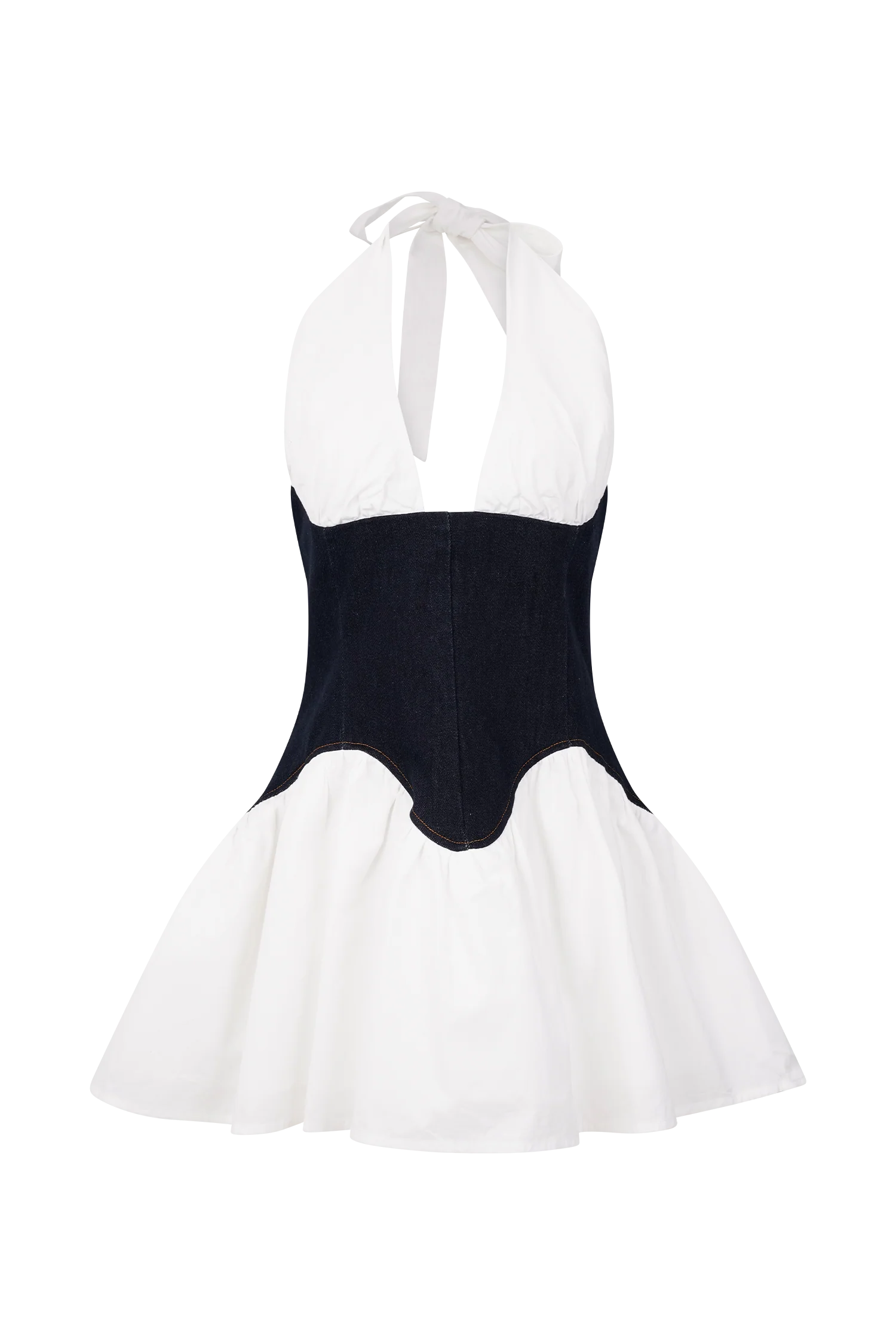 Merlyn Denim Cotton Mini Dress Indigo Blue