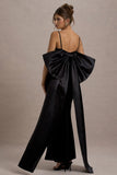 Alize Black Velvet Split Maxi Skirt