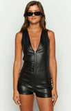Chaos Black Sleeveless Playsuit