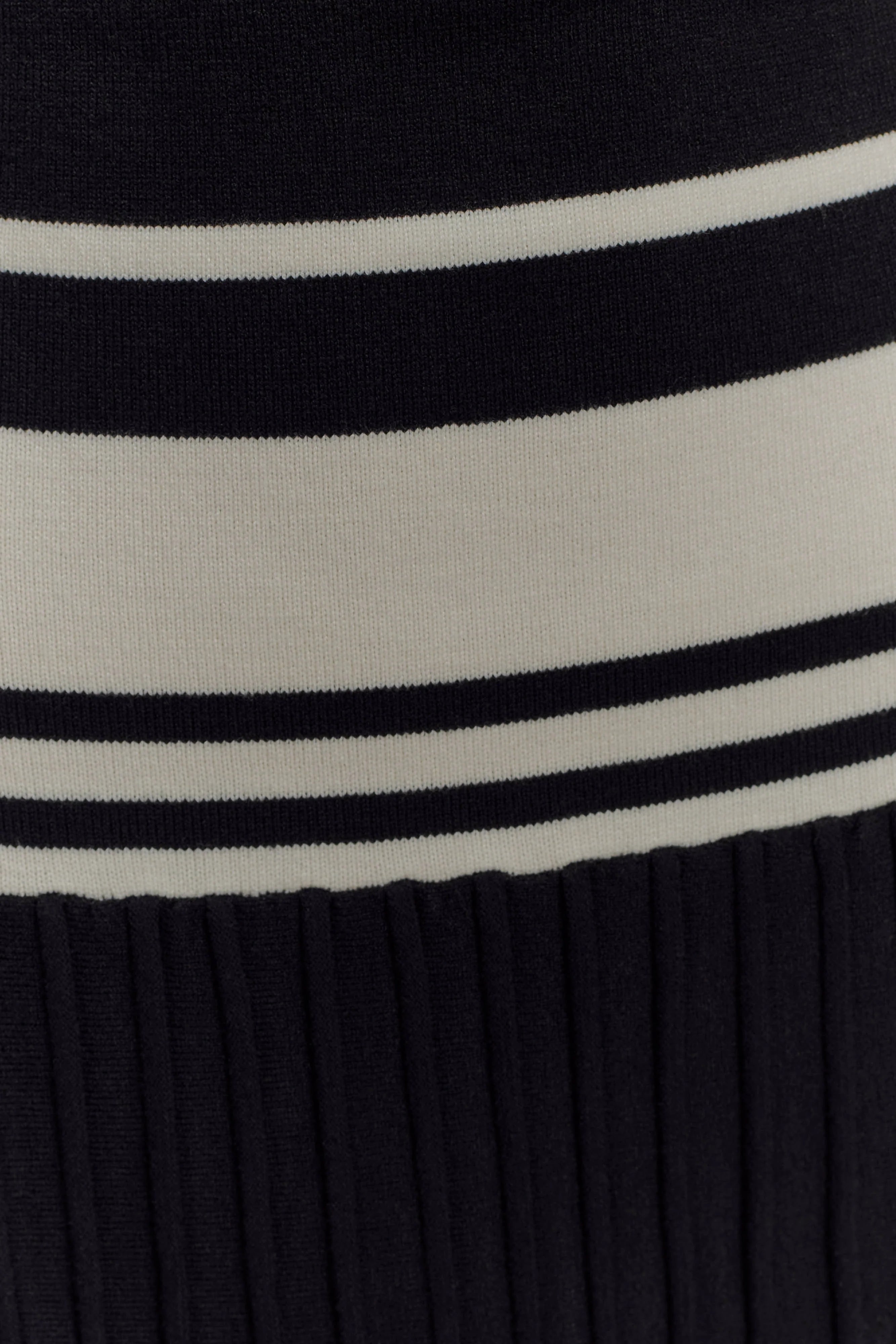 Solaris Strapless Contrast Knit Maxi Dress Black White