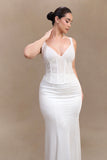 Elsie Pearl Beaded Bustier Top White