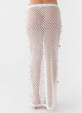 Lovina Shell Knit Maxi Skirt White