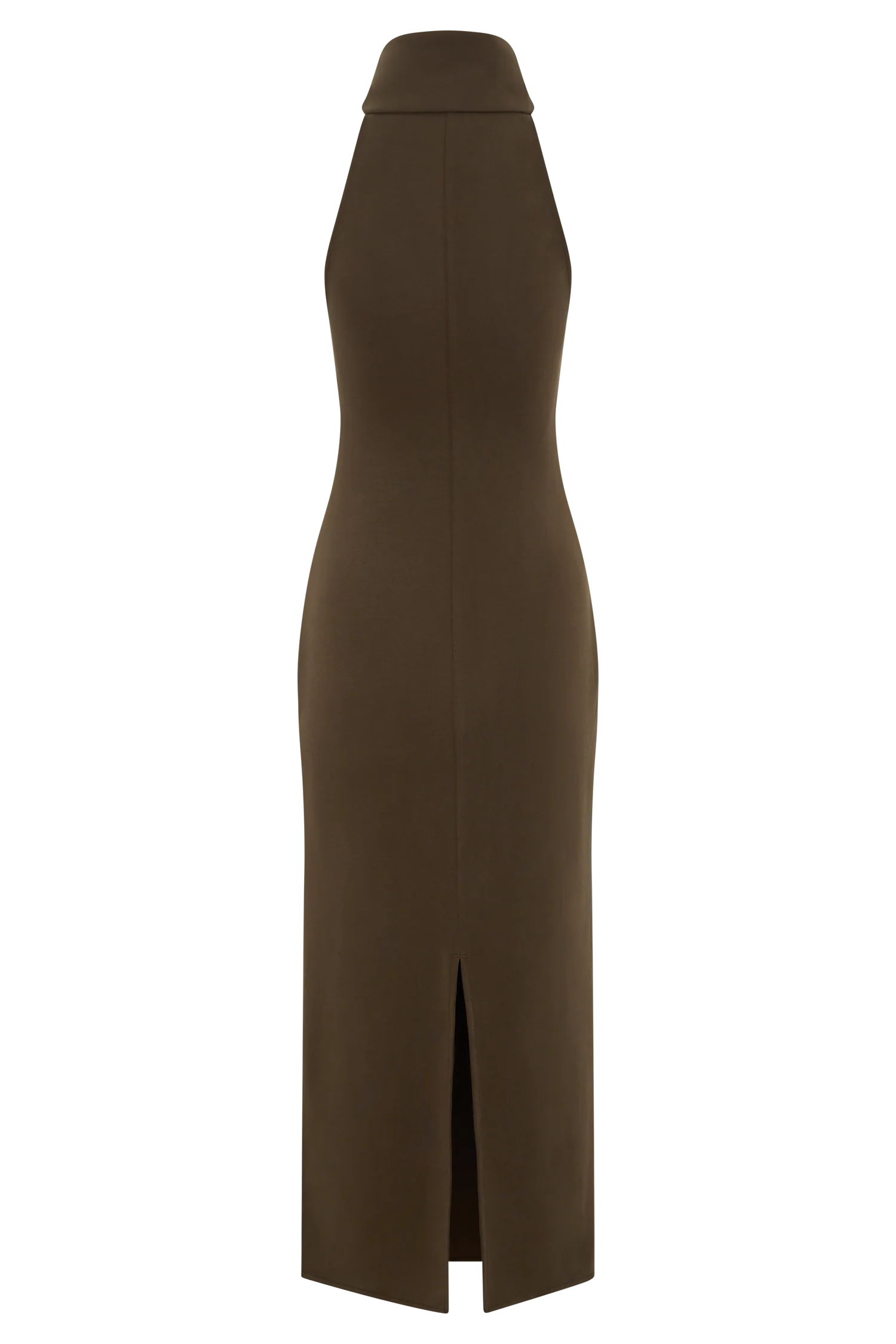 Kennedy High Neck Midi Dress Chocolate