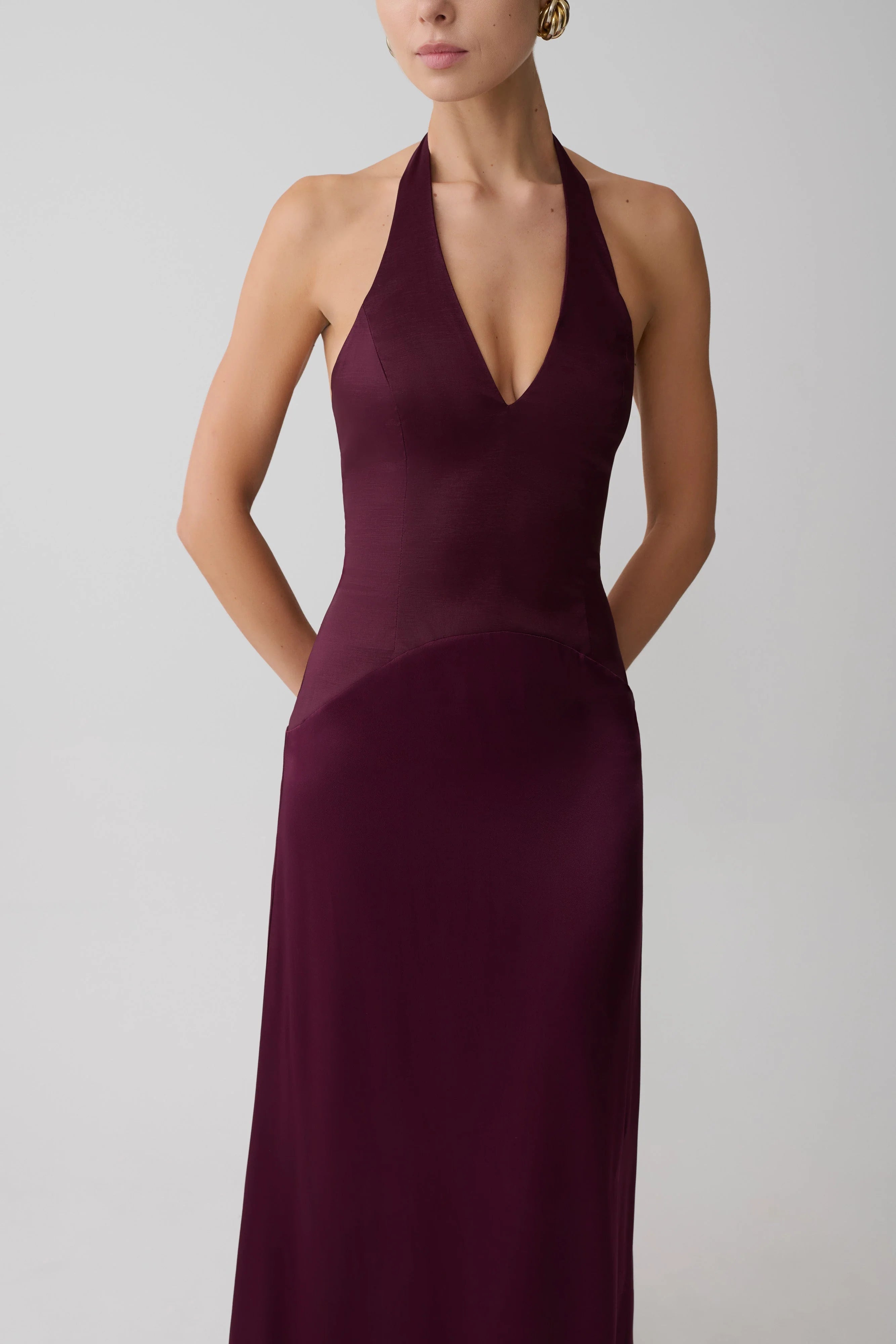 Maura Taffeta And Satin Maxi Dress Wine