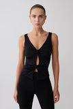 Millie Twist Sleeveless Top Black