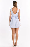 Saffron Blue Stripe Tie Mini Dress