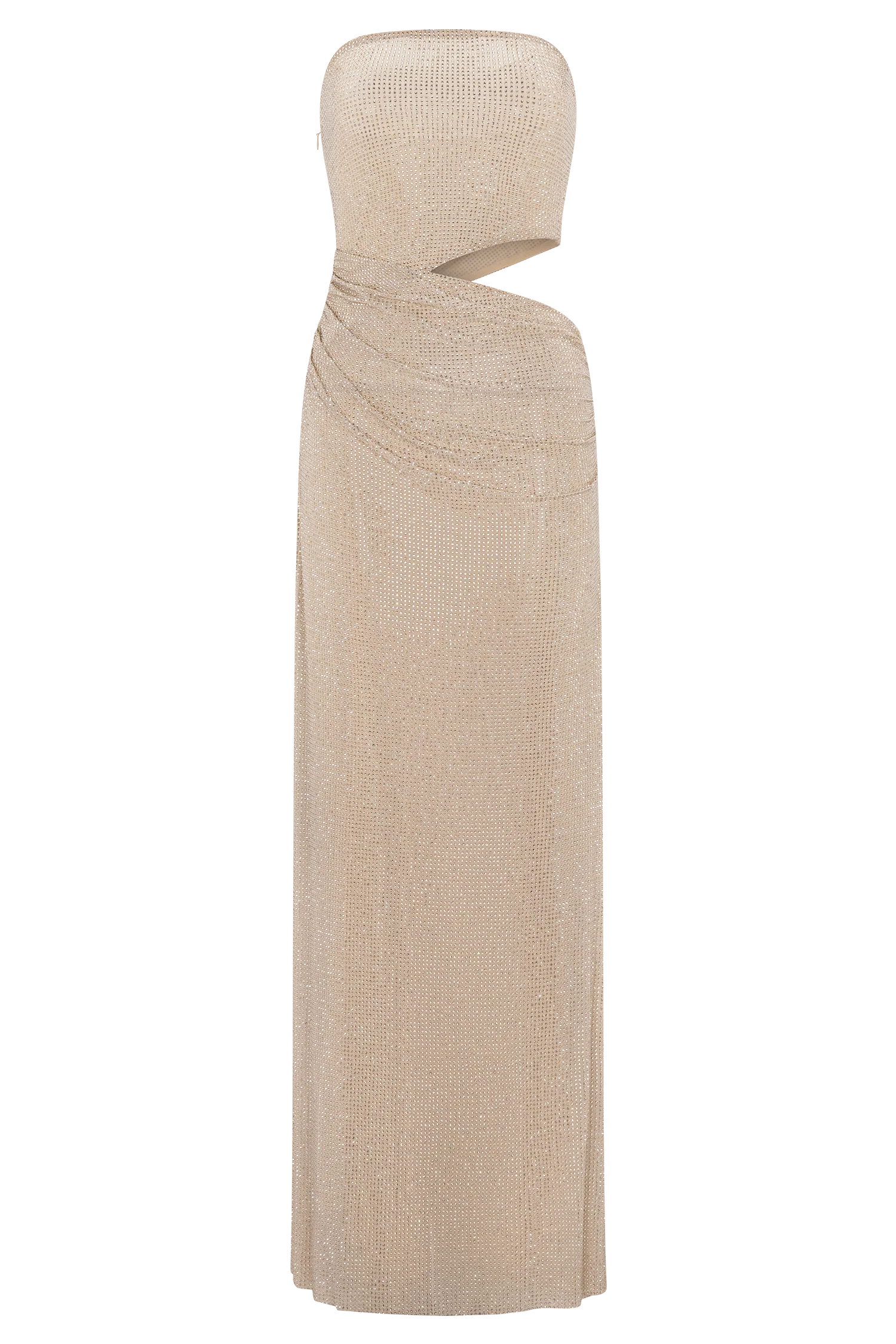 Starla Strapless Diamante Maxi Dress Gold