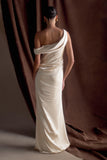 Dalia Off Shoulder Satin Maxi Dress Blush Gold