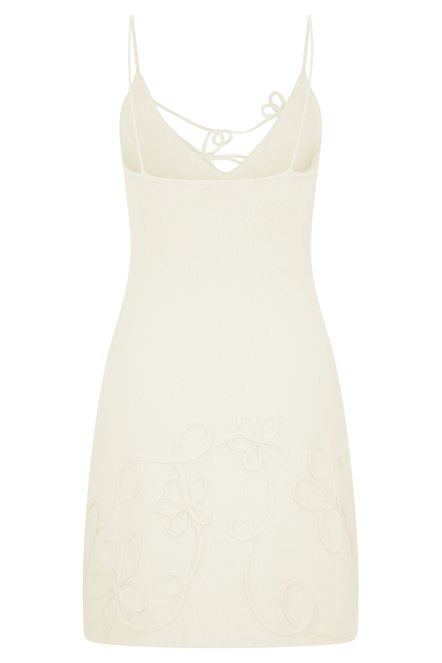 Brullo Embroidery Knit Mini Dress Ivory