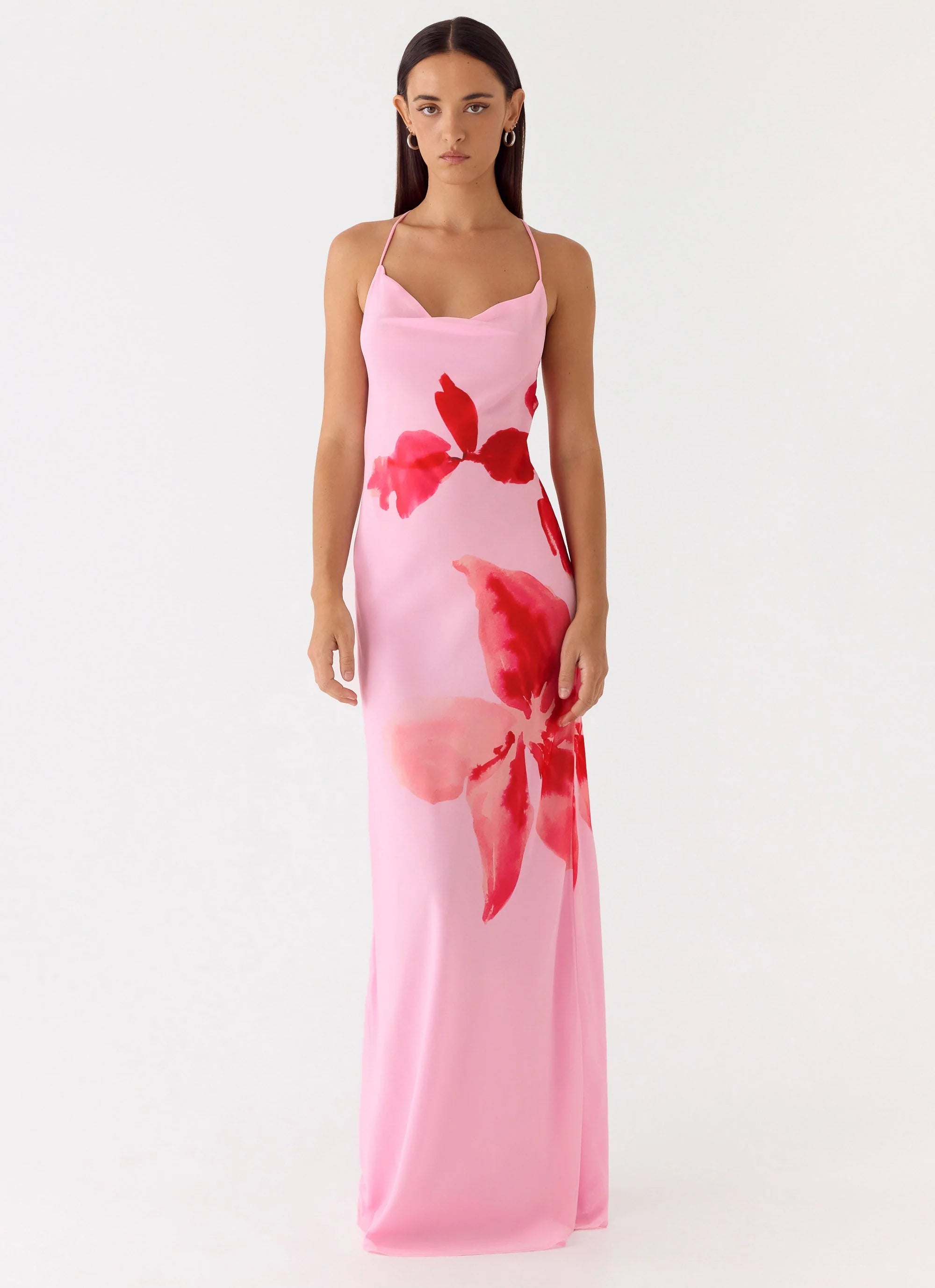 Jasmyn Cowl Maxi Dress Pink Petal