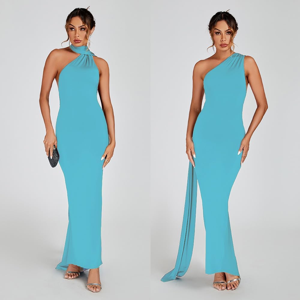 Women Sexy Backless Dress Bodycon Sleeveless Open Back Maxi Dress Formal Cocktail Wedding Guest