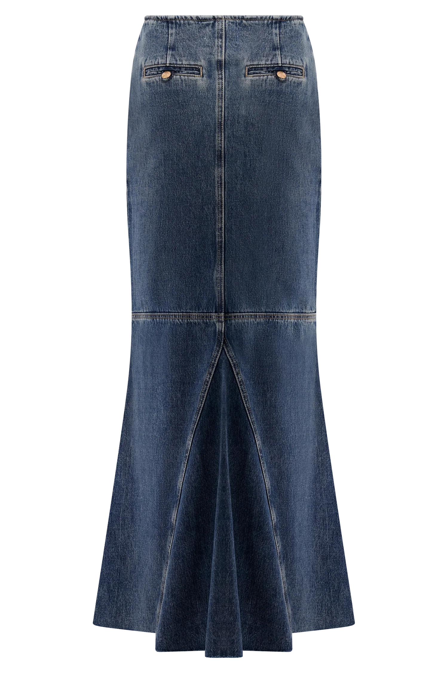 Loretta Denim Maxi Skirt Washed Dark Blue