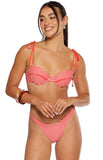 90 Swim Bianca Red Stripe Bikini Top