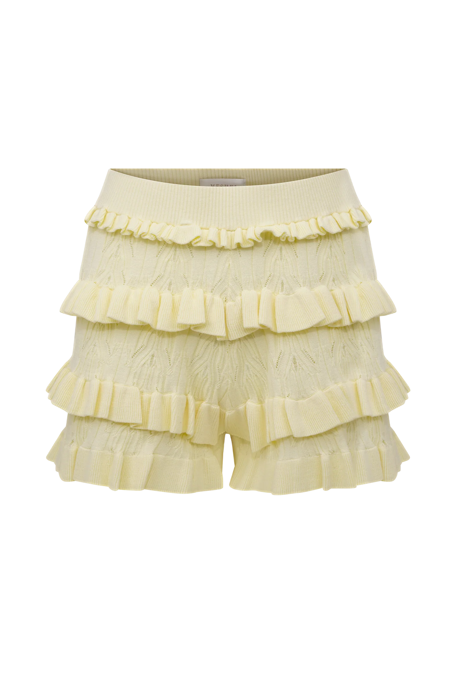 Amy Pointelle Knit Frill Bloomers Lemon