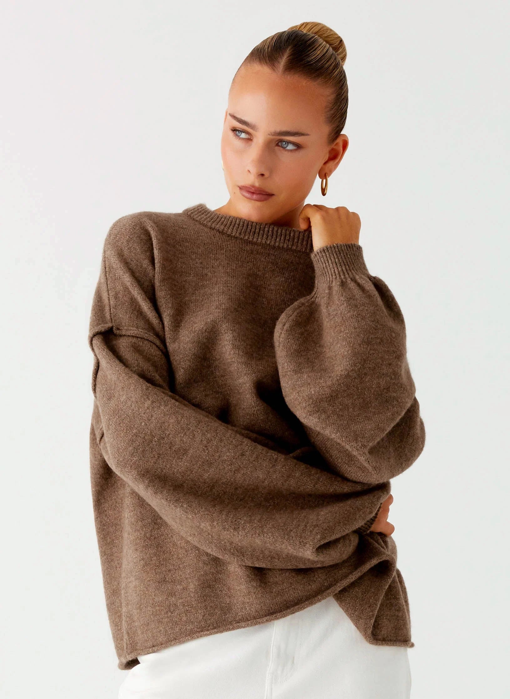 Jack Oversized Knit Sweater Tan Marle