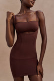 Jocelyn Backless Shapewear Mini Dress Espresso