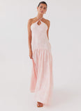 Blushed Cross Neckline Maxi Dress Pink Petal