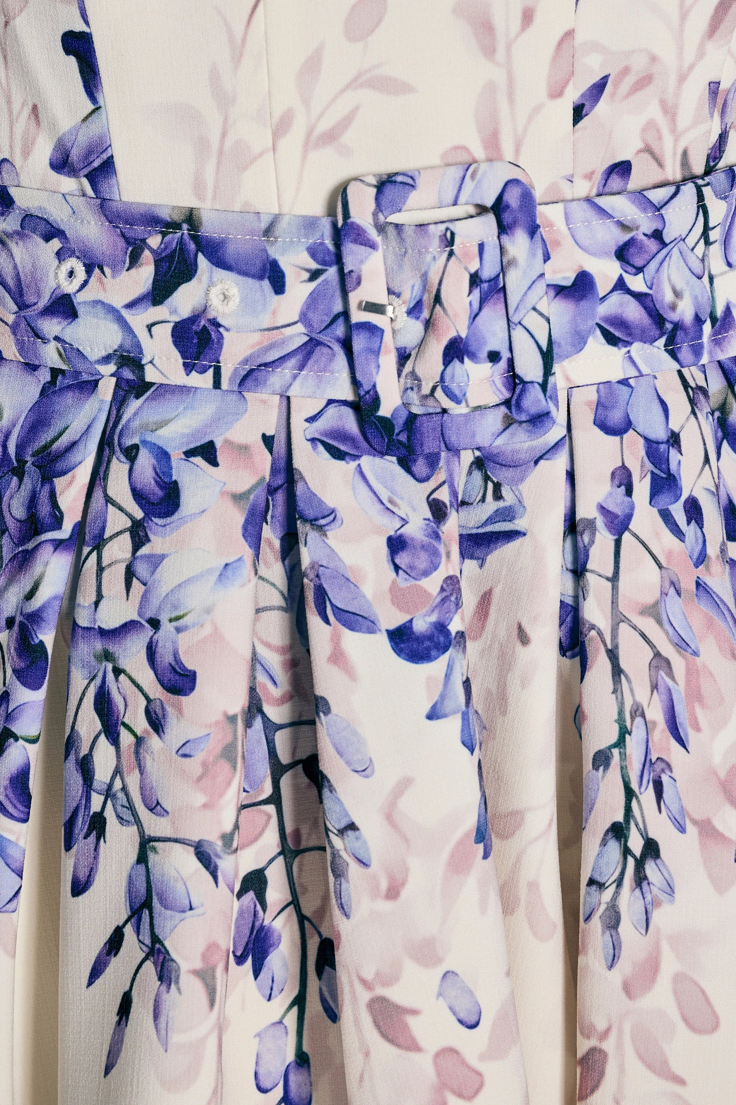 Tapia Wisteria Print Belted Mini Dress