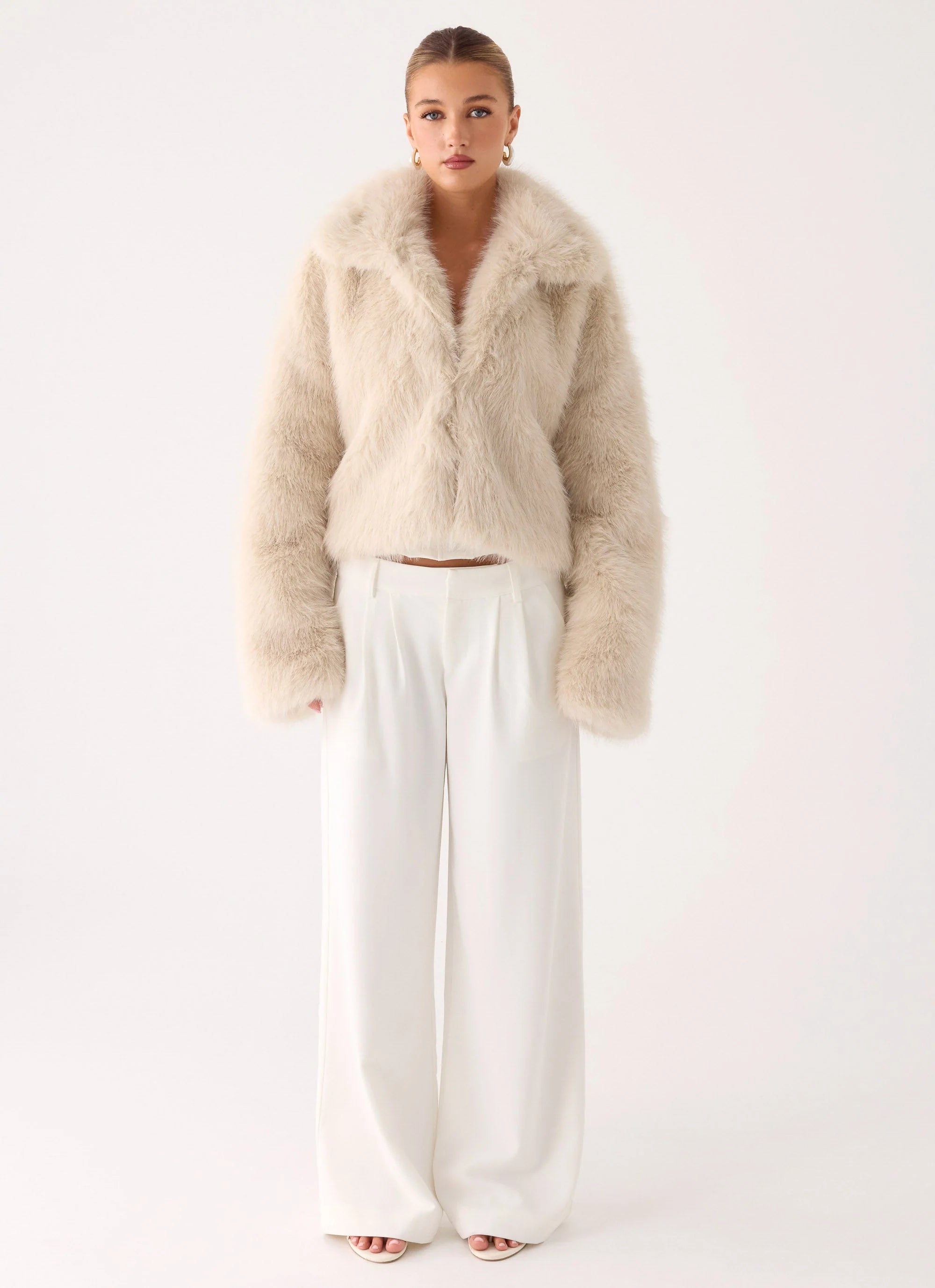 Moonscapes Faux Fur Jacket Ivory
