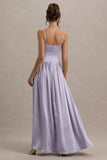 Jonas Lilac Plunge Neck Maxi Dress With Cami Straps