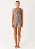 Tablo Drop Waist Mini Dress Check Print