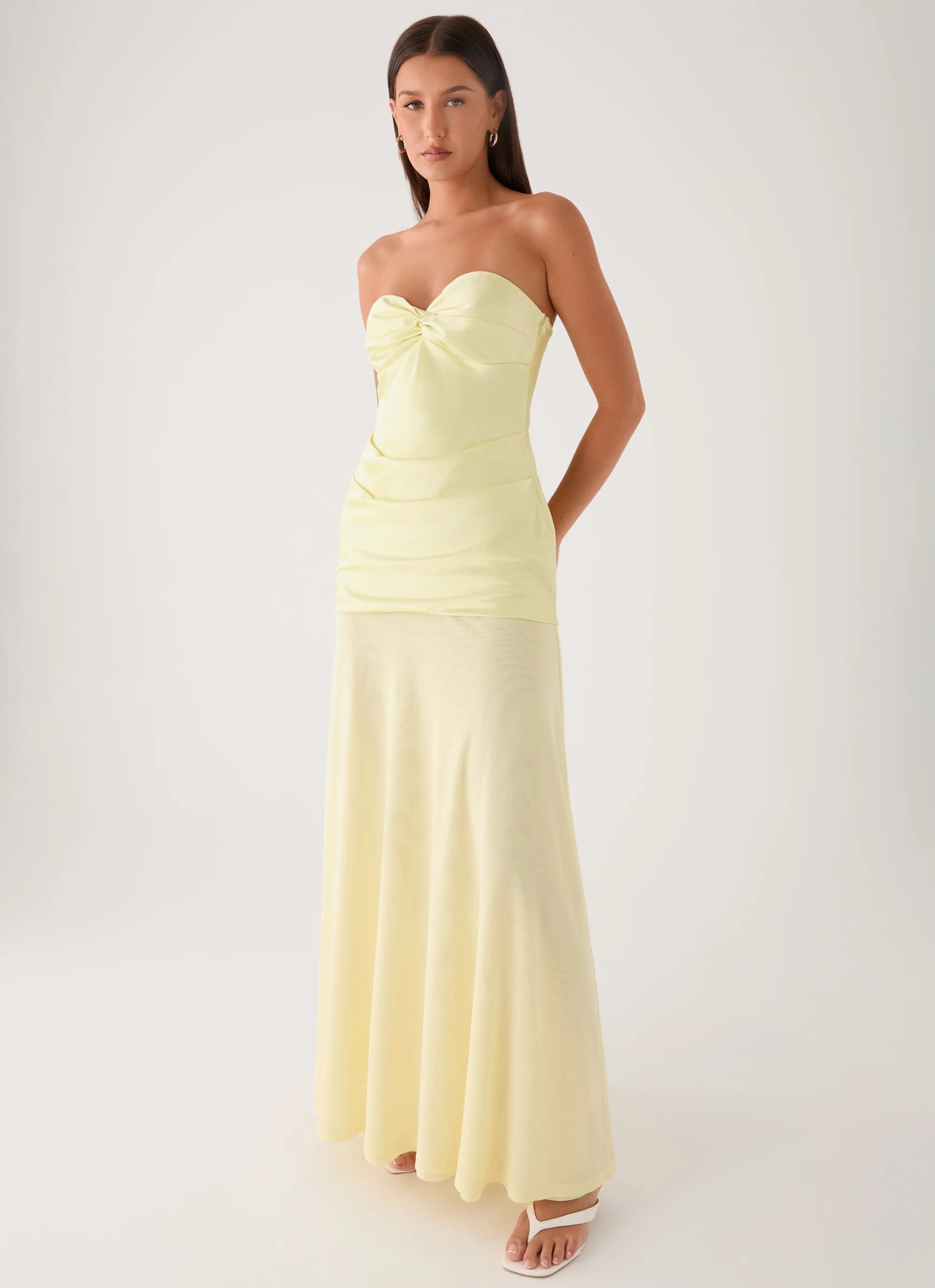 Cierra Strapless Maxi Dress - Yellow